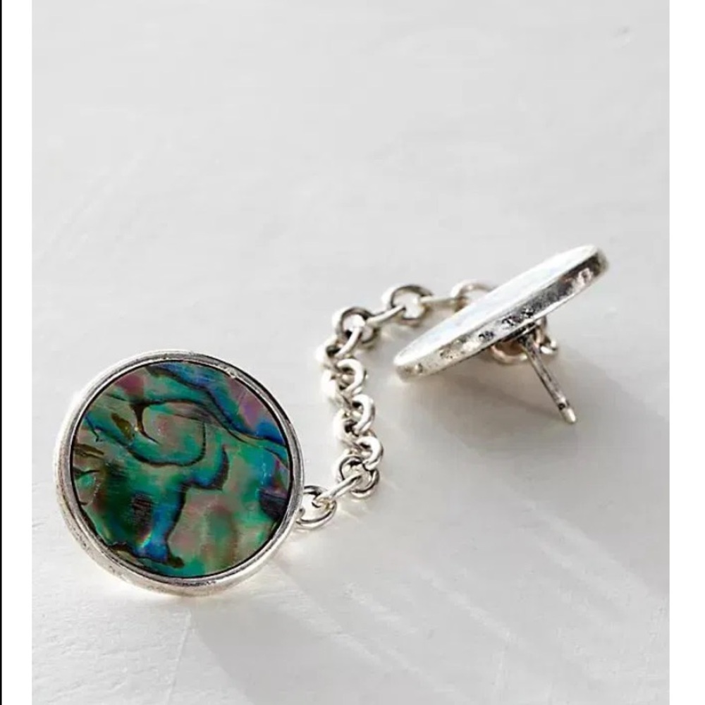 NWT Free People seeing double natural stone marble green blue pin